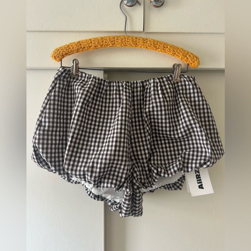 Brown Gingham Women's Bloomer mini shorts